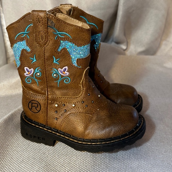 Roper Girls Glitter Horse Cowgirl Boot - Picture 1 of 3